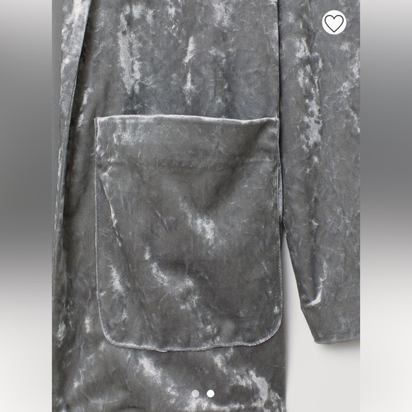 H & M Gray NWT Crushed Velvet Jacket size M - Picture 6 of 17